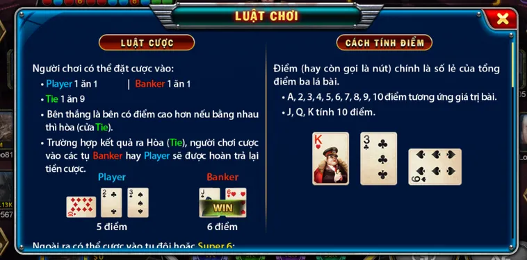 Đỉnh Cao Cá Cược Baccarat Super 6 Tại Gem88 Với Phần Thưởng Cực Lớn