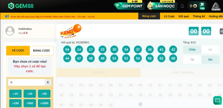 Keno Vietlottt Tại Gem88 Cơ Hội Trúng Thưởng Khủng Mỗi Ngày Cho Mọi Người
