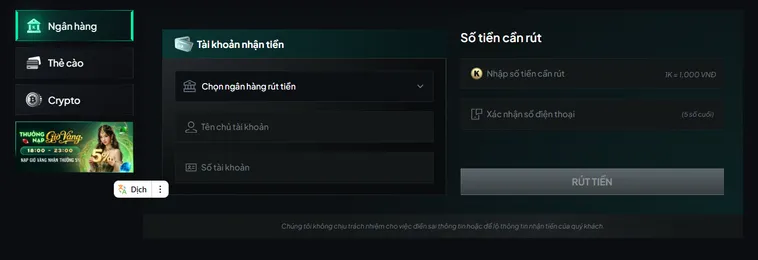 Rút Tiền Gem88 Siêu Tốc Về Tài Khoản Ngân Hàng Chỉ Trong Vài Giây